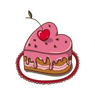 Sweet heart cake isolated on white N2