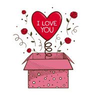 Present box with heart N2
