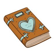 Book with decorative heart N2