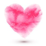 Hand made watercolor pink heart N2