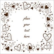 Hearts frame Greeting card concept N4