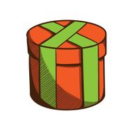 Present box with ribbon and bow N8