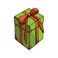 Present box with ribbon and bow N9