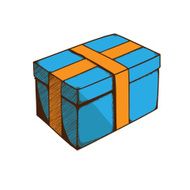 Present box with ribbon and bow N12