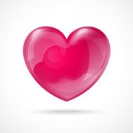 Glossy Red Heart Valentine&#039;s Day Background