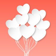 Valentines Day Heart Balloons on pink background N2