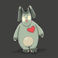 Adorable Valentine plush rabbit with embroidered heart