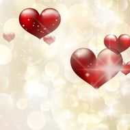 Elegant red billboard with hearts EPS 10