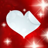White paper heart icon on red