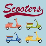 retro scooters vector set