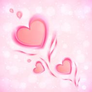Abstract flowing hearts vector Valentines card