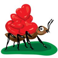 ant with hearts