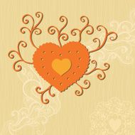 Floral heart made of flowers Doodle N2