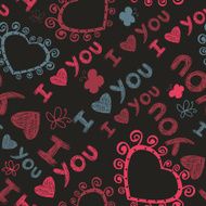 Romantic seamless pattern with hearts N117