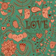 Romantic seamless pattern with hearts N121