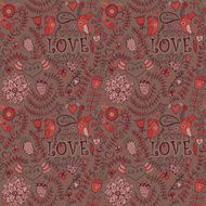 Romantic seamless pattern with hearts N124