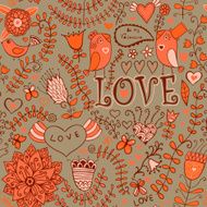 Romantic seamless pattern with hearts N134