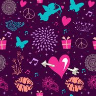 Valentine`s day vintage seamless pattern design