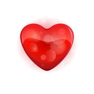 Glossy red heart Heart glowing from the inside