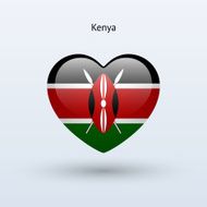 Love Kenya symbol Heart flag icon N2