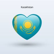 Love Kazakhstan symbol Heart flag icon N2