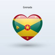 Love Grenada symbol Heart flag icon N2