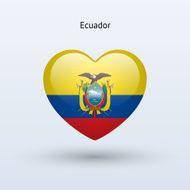 Love Ecuador symbol Heart flag icon N2