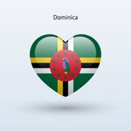 Love Dominica symbol Heart flag icon N2