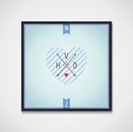 Sign of Valentine&#039;s Day with arrows and heart