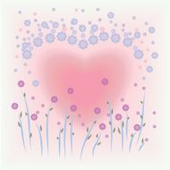 Flower and heart shape background
