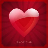 i love you heart vector card design