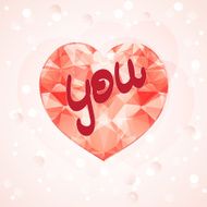vector heart with diamond mosaic abstract design for Valentines