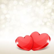 Two hearts with light Valentine&#039;s day