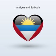 Love Antigua and Barbuda symbol Heart flag icon N2