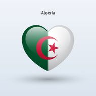 Love Algeria symbol Heart flag icon N2