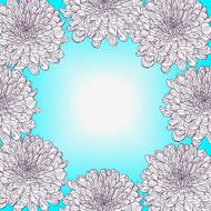 floral frame with chrysanthemum