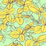 Floral seamless pattern with leaves N2