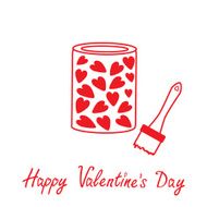 Love paint with hearts inside Happy Valentines Day card