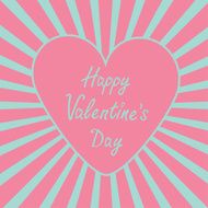 Pink heart with sunburst Happy Valentines Day card