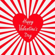 Red heart with sunburst Happy Valentines Day card