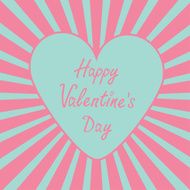 Blue heart with sunburst Happy Valentines Day card