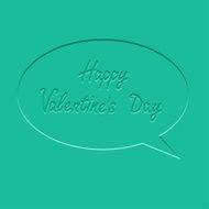 Speech bubble Flat design Happy Valentines Day card