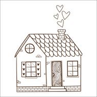 Cute house with hearts