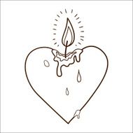 Heart burning candle N2