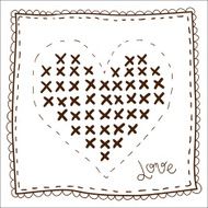 Handkerchief with embroidery heart