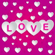 message love spelled on hearts