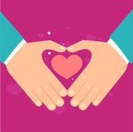 Vector valentine day greeting card in flat style