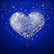 blue background white heart