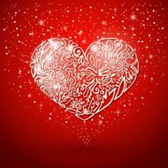 red background white heart