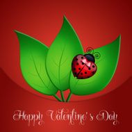 ladybug on leaves in Valentine&#039;s Day N2